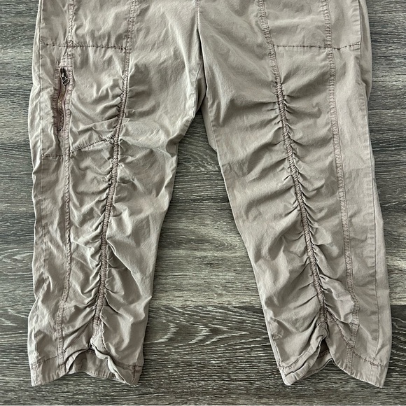 XCVI Wearables Iris Crop Pants XL Ruched Cropped Capri Pull On Tan Light Brown - Picture 6 of 14